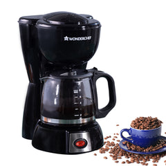 Wonderchef Onyx Brew Coffee Maker | Drip Coffee | 6 Cups Coffee | 750 ml Borosilicate Glass Carafe with Hot Plate | Anti