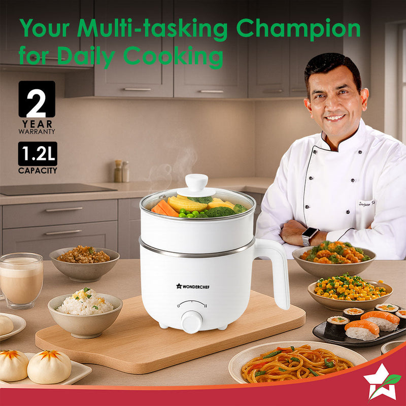 Wonderchef Luxe Multi Cook Kettle | Dual Power Modes | Quick Boiling | Automatic Shut-Off | Overheat Protection | Boil-D