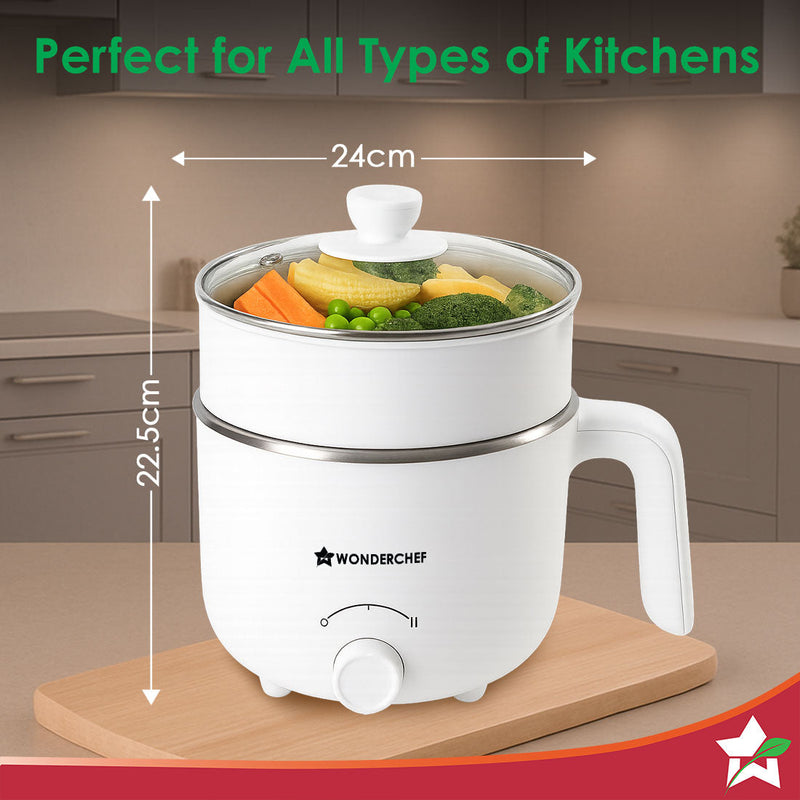 Wonderchef Luxe Multi Cook Kettle | Dual Power Modes | Quick Boiling | Automatic Shut-Off | Overheat Protection | Boil-D
