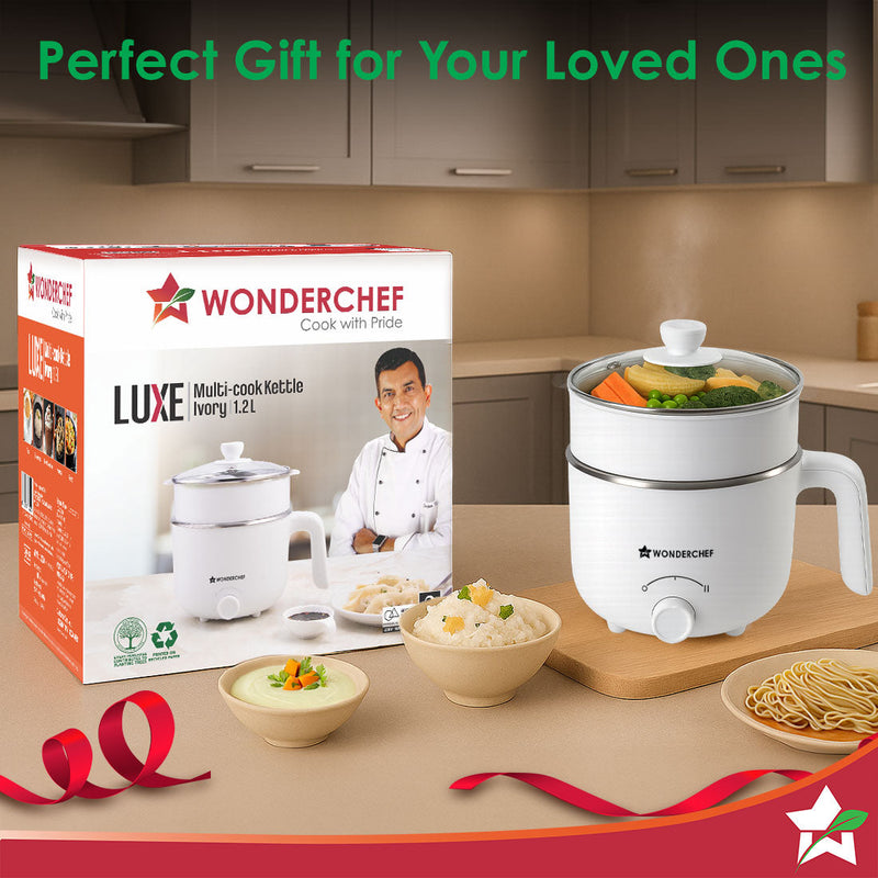 Wonderchef Luxe Multi Cook Kettle | Dual Power Modes | Quick Boiling | Automatic Shut-Off | Overheat Protection | Boil-D