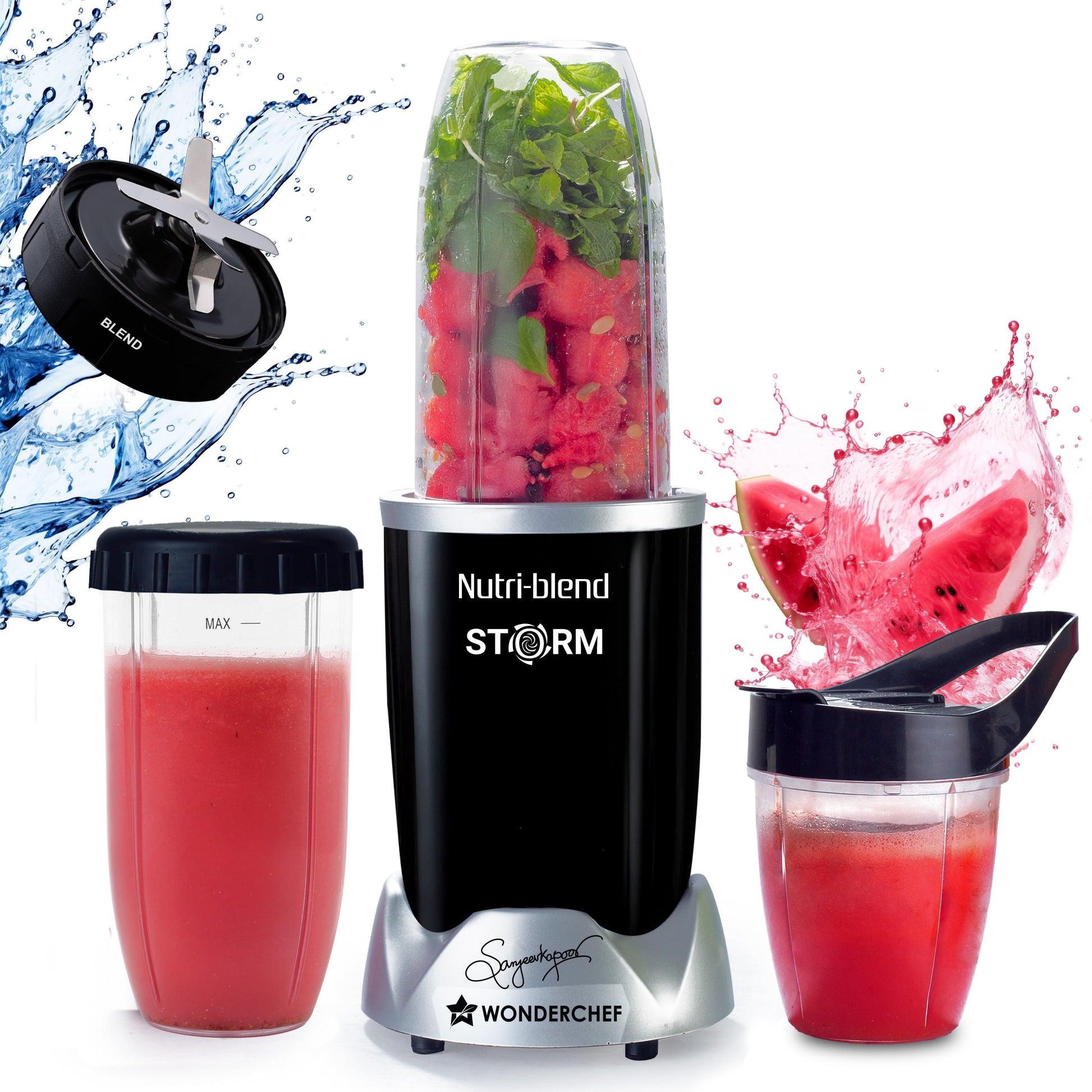 Nutri-blend Storm 1200W | 100% Copper Motor | Sharp 6-wing Stainless Steel Blade | Masalas, Chutney, Nuts, Crush Ice | 2 Jars | 22000 RPM | Sipper Attachment | 2 Year Warranty