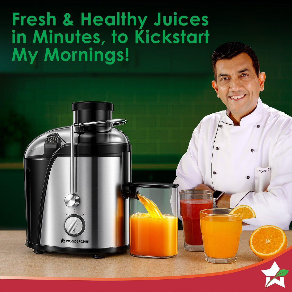 Wonderchef Venezia Centrifugal Juicer for Home | 500W | Fresh Fruit & Vegetable Juice in Seconds | Dual Speed Control | 