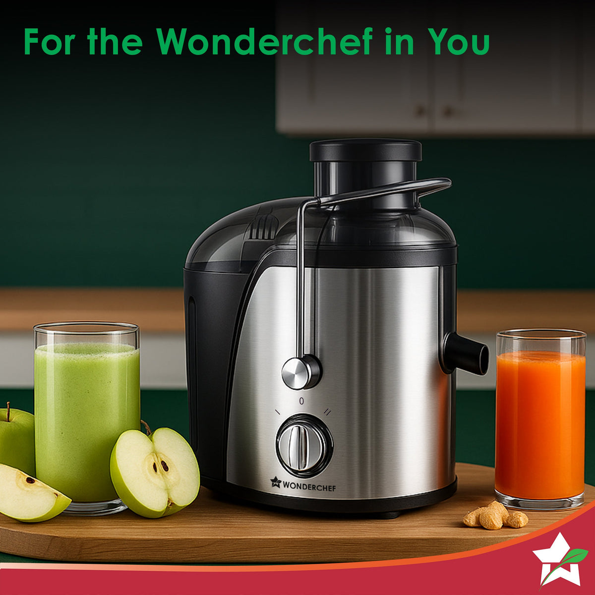 Wonderchef Venezia Centrifugal Juicer for Home | 500W | Fresh Fruit & Vegetable Juice in Seconds | Dual Speed Control | 