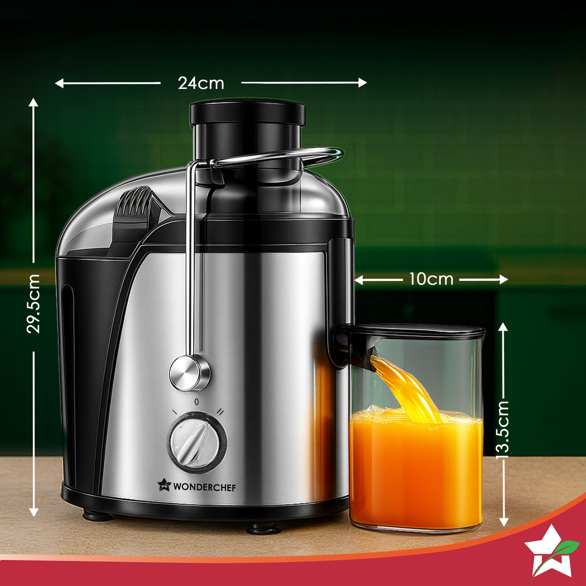 Wonderchef Venezia Centrifugal Juicer for Home | 500W | Fresh Fruit & Vegetable Juice in Seconds | Dual Speed Control | 