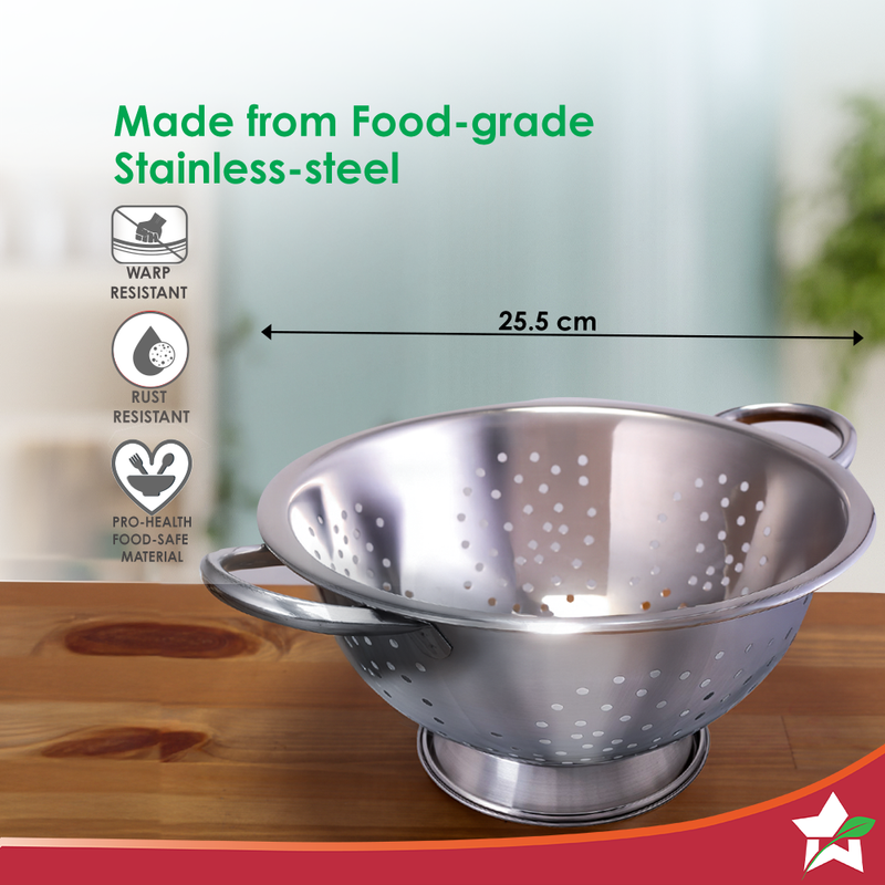 Wonderchef Ambrosia Rice and Vegetable Strainer | 3 L Capacity | Food-grade Stainless-steel | Easy to Clean | 1-Year War