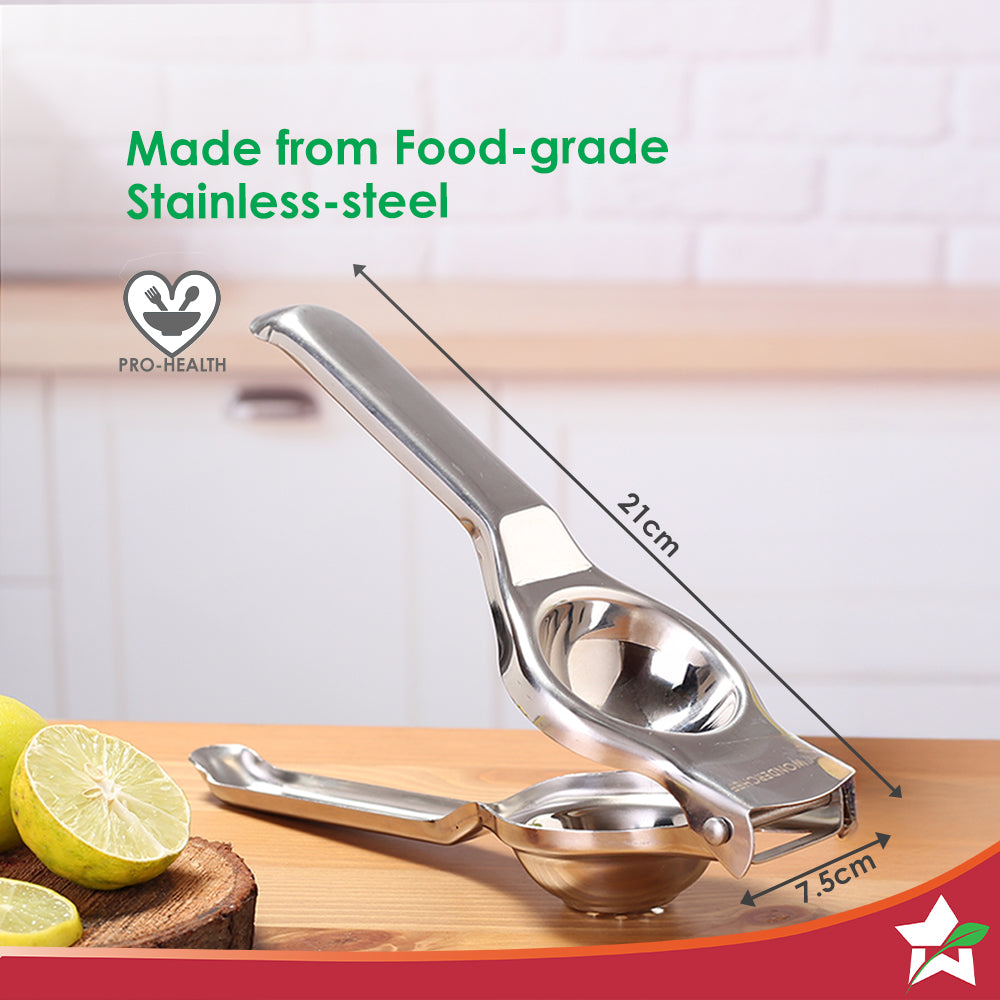 Wonderchef Ambrosia Lemon Squeezer with Bottle Opener | Food-grade Stainless-steel | Citrus Juicer | Kitchen Tool | Stur