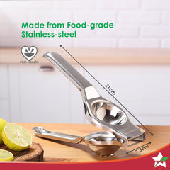 Wonderchef Ambrosia Lemon Squeezer with Bottle Opener | Food-grade Stainless-steel | Citrus Juicer | Kitchen Tool | Stur