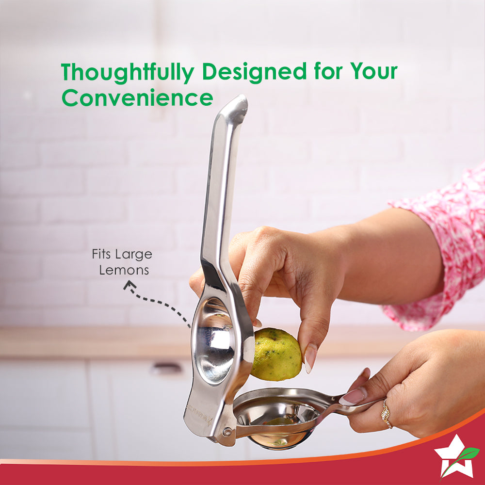 Wonderchef Ambrosia Lemon Squeezer with Bottle Opener | Food-grade Stainless-steel | Citrus Juicer | Kitchen Tool | Stur
