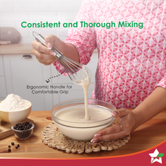 Wonderchef Ambrosia Whisk | Food-grade Stainless-steel | Comfortable Handle | Multi-purpose Kitchen Tool – For Blending,