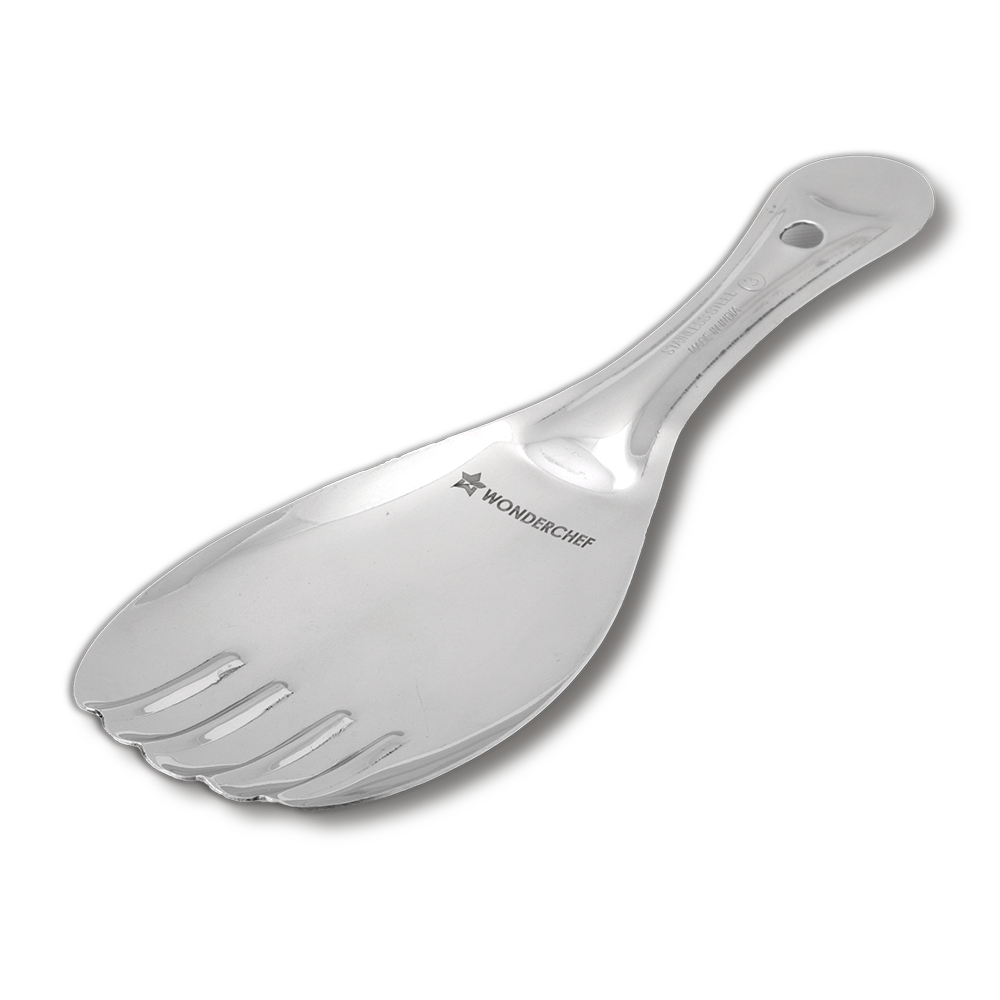 Wonderchef Ambrosia Rice Serving Spoon/Spatula | Food-grade Stainless-steel | Comfortable Grip | Wide and Deep Spill-fre