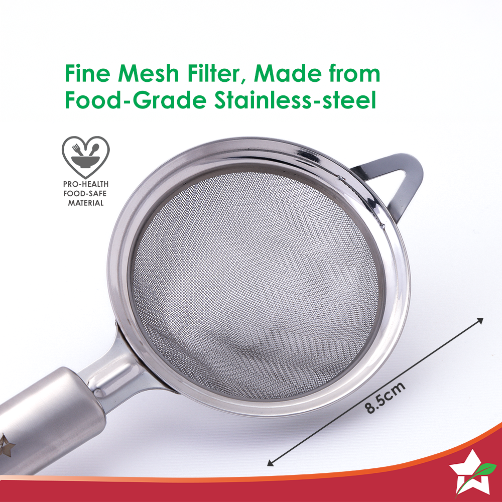 Wonderchef Ambrosia Tea Strainer |Food-grade Stainless-steel | Fine Mesh Filters for Smooth Brews | Comfortable Handle |