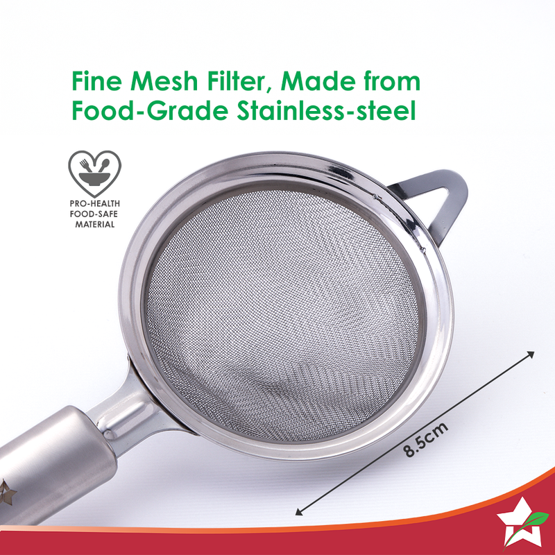 Wonderchef Ambrosia Tea Strainer |Food-grade Stainless-steel | Fine Mesh Filters for Smooth Brews | Comfortable Handle |