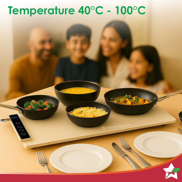 WonderMat Food Warming Mat, Food-Grade Silicone, for Warming Cast-iron/Stainless-steel/Ceramic/Glass/Enamelware, Warms Soup Bowls, Lunch Boxes, Baby Food, Beverages, Rollable, 2-Yr Warranty