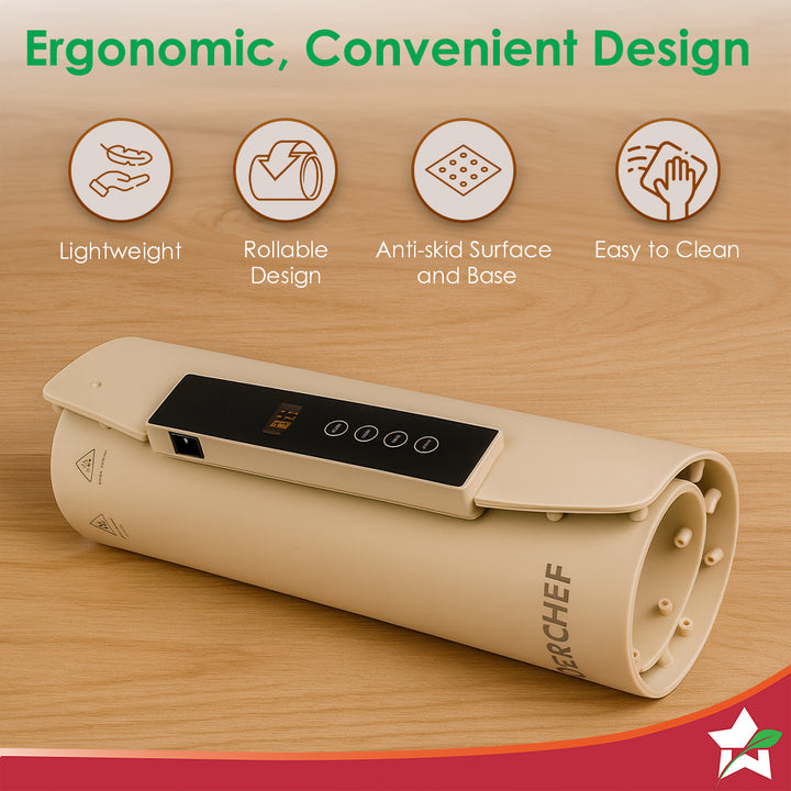 WonderMat Food Warming Mat, Food-Grade Silicone, for Warming Cast-iron/Stainless-steel/Ceramic/Glass/Enamelware, Warms Soup Bowls, Lunch Boxes, Baby Food, Beverages, Rollable, 2-Yr Warranty