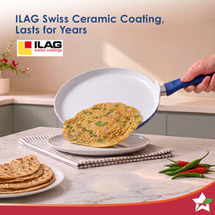 Wonderchef Natura Ceramic Dosa Tawa for Cooking, 28cm, Non-toxic Chemical-free Coating, PFOA/PFAS-Free, For Kitchen, Scr