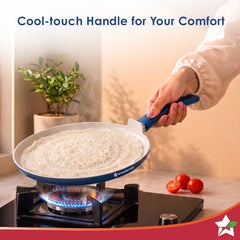 Wonderchef Natura Ceramic Dosa Tawa for Cooking, 28cm, Non-toxic Chemical-free Coating, PFOA/PFAS-Free, For Kitchen, Scr