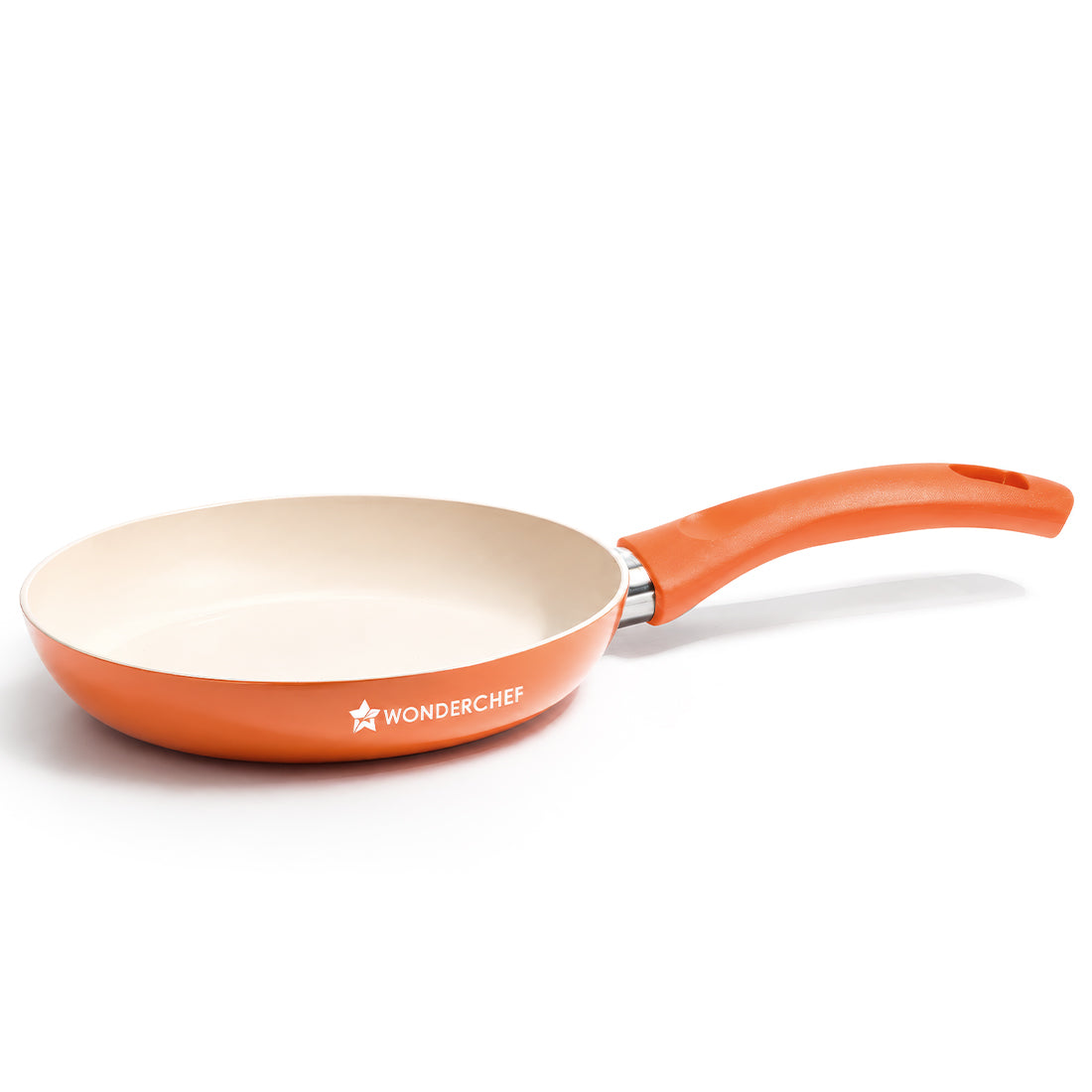 Wonderchef Natura Ceramic Fry Pan for Cooking, 24cm, 1.8L, Non-toxic Chemical-free Coating, PFOA/PFAS-Free, For Kitchen,