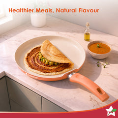 Wonderchef Natura Ceramic Dosa Tawa for Cooking, 28cm, Non-toxic Chemical-free Coating, PFOA/PFAS-Free, For Kitchen, Scr