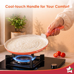 Wonderchef Natura Ceramic Dosa Tawa for Cooking, 28cm, Non-toxic Chemical-free Coating, PFOA/PFAS-Free, For Kitchen, Scr