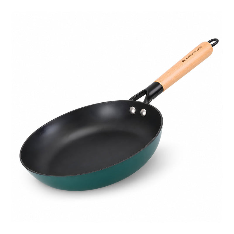 Wonderchef Ferro Enamel Light-weight Cast-iron Fry Pan, 20cm, No Seasoning Required, TitaniumShield Non-toxic Chemical-f