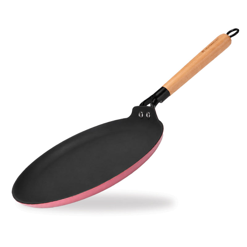 Wonderchef Ferro Enamel Light-weight Cast-iron Dosa Tawa, 28cm, No Seasoning Required, TitaniumShield Non-toxic Chemical