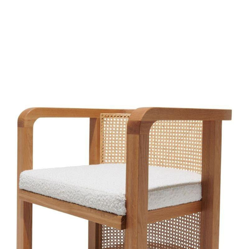 Wooden Cane Lounge Chair