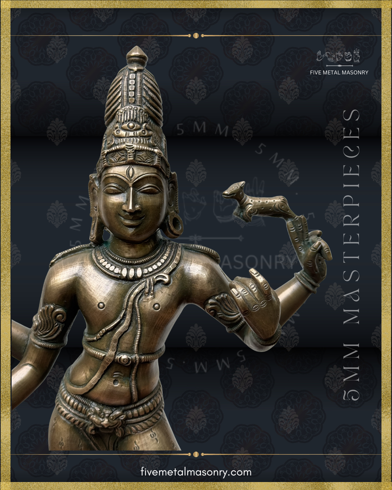Vinadhara Dakshinamurti Shiva Panchaloha Bronze Icon - 16" - Masterpieces Collection