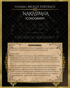 Narasimha Panchaloha Bronze Icon - 6" Standing