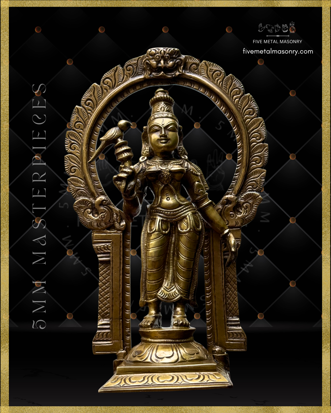 Meenakshi Panchaloha Bronze Icon - 11" with arch - Masterpieces Collection