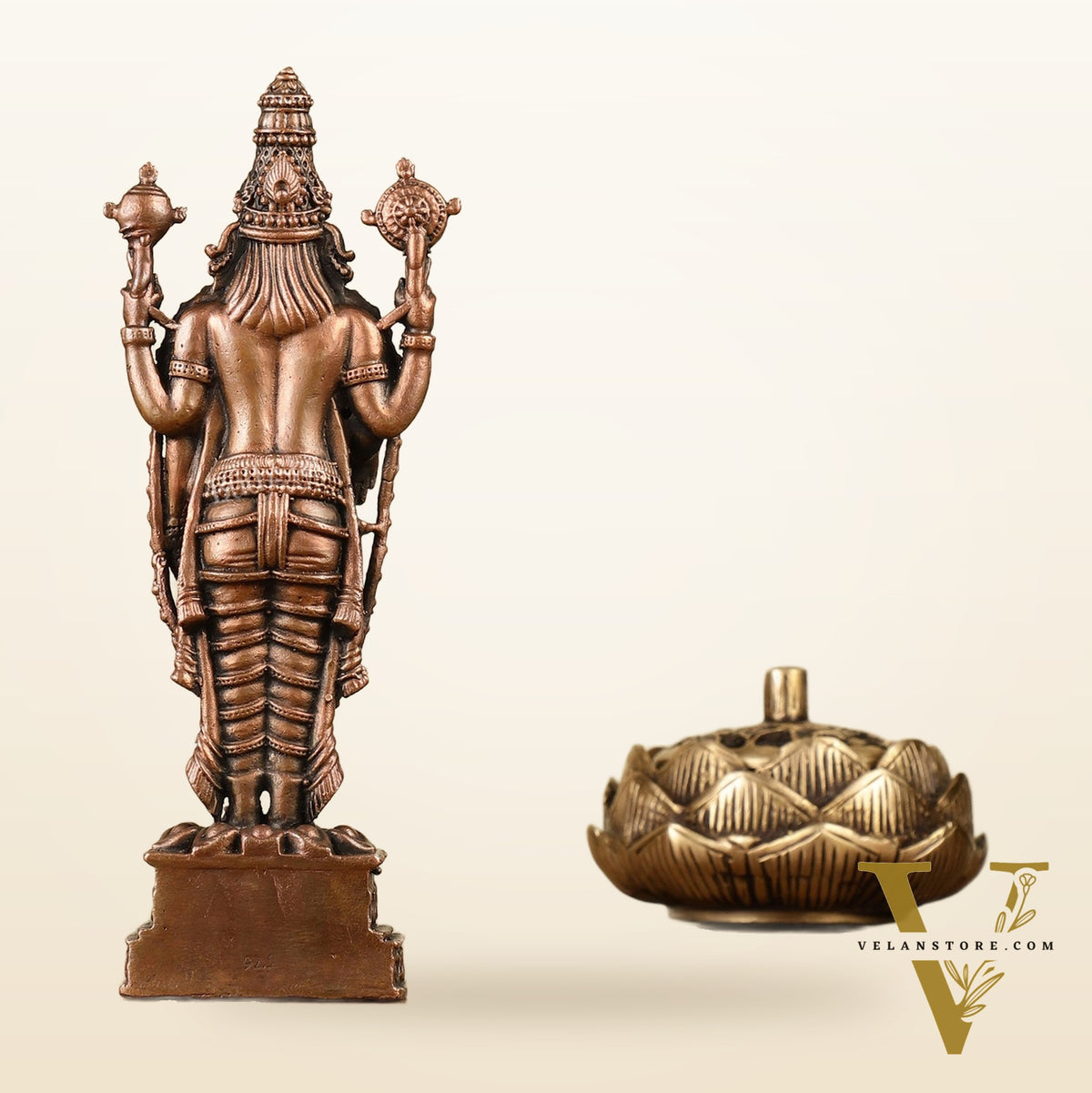 6.5" Pure Copper Tirupati Balaji Idol - Divine Statue