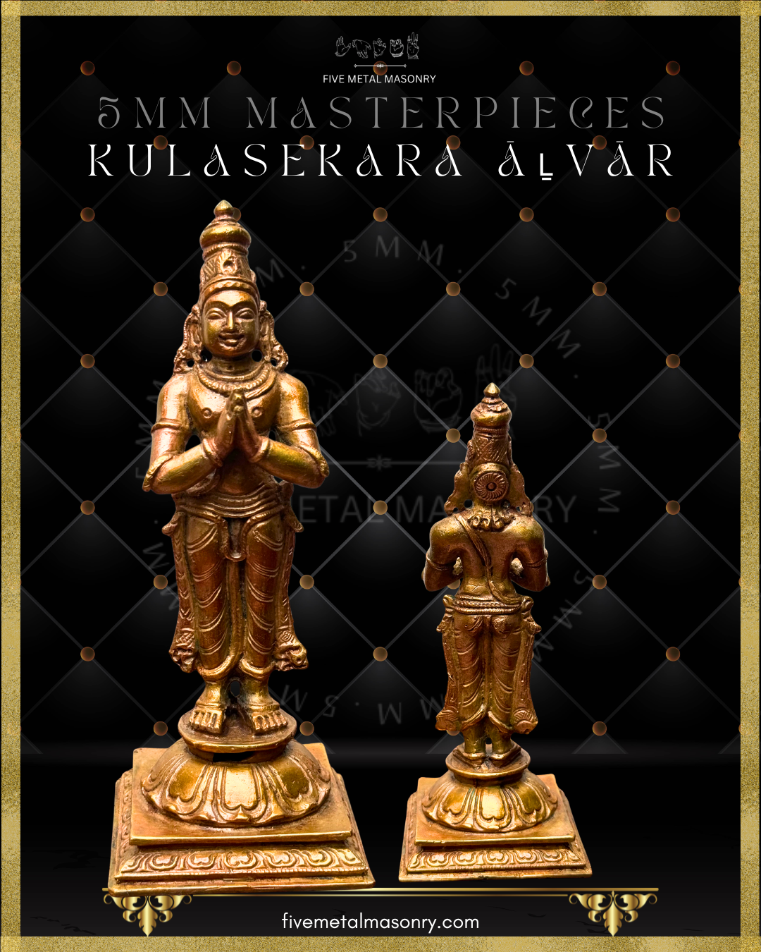Alvars | Vaishnava saints |Set of 12 Panchaloha Bronze Icons - 5"- Masterpieces Collection | Made to Order
