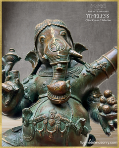 Dancing (Nrtta) Ganesha - Panchaloha Bronze Icon - 14"- Timeless Collection