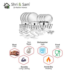 Stainless Steel 65 PCS Dinner Set (4 People) Shagun
