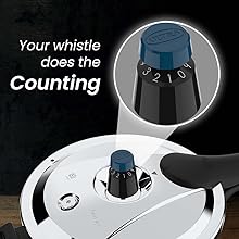 Ultra Triply Krono Pressure Cooker 5.5 Litre | Whistle Counter | Spillage Control | AISI 304 Food Grade Stainless Steel Cooker | 5 Years Warranty | 1.2 MM Lid Thickness | Induction Compatible