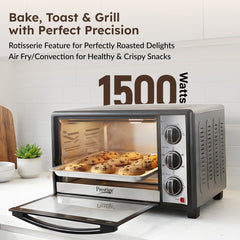 Prestige POTG 28AC 28L OTG, 1500W, Air Fry, Rotisserie, 2 Heaters, Timer, 2Y Warranty + Prestige Nutri-Zen Mixer Grinder, 3 Polycarbonate Jars (Big 1000ml, Sipper with Handle 700ml, Small 700ml)