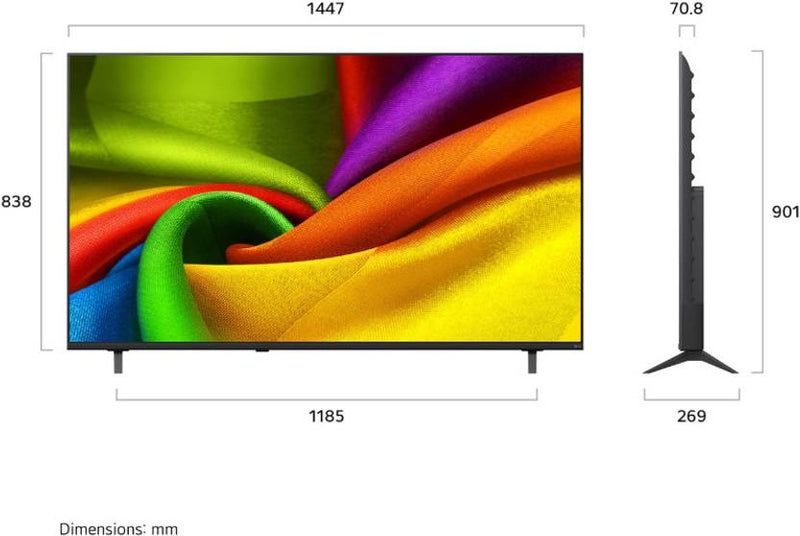 LG 164 cm (65 inch) Ultra HD (4K) NanoCell Smart WebOS TV 2026 Edition with NANO 4K AI UHD TV 65NU885BPLA with α7 AI Processor 4K Gen9, with HDR10-3