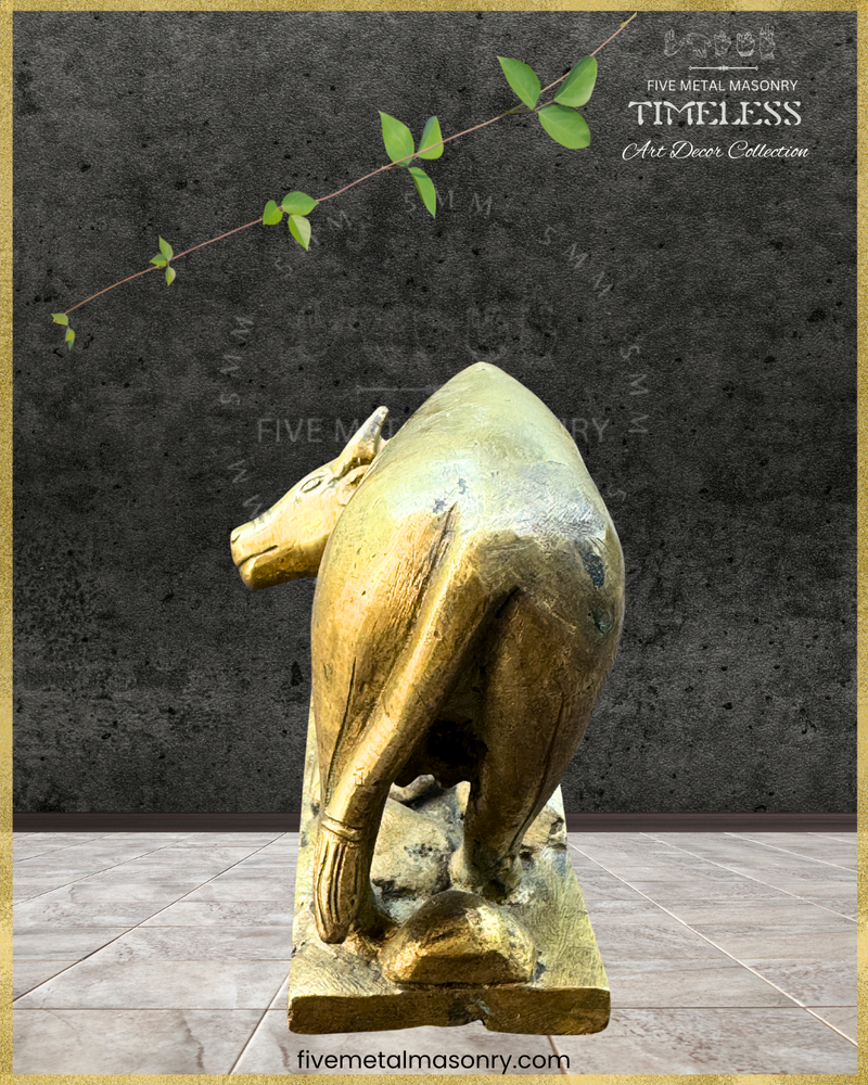 Gauḥ : பசு : Cow Panchaloha Bronze Icon - 4" - Timeless Collection