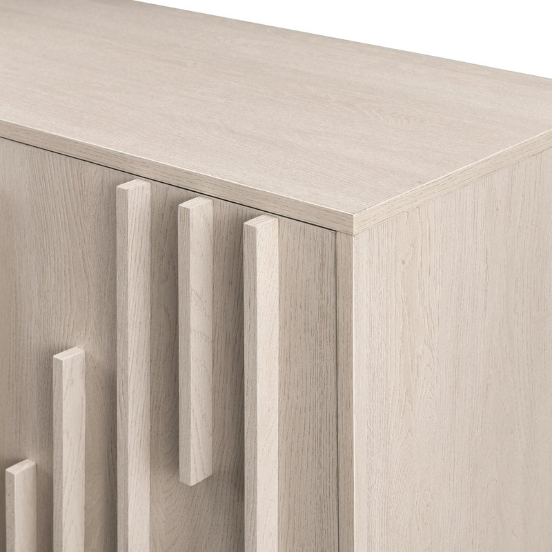 Anishka 55" Contemporary Wood Detailed 3-Door Sideboard