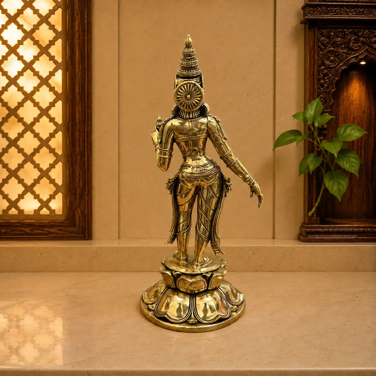 Brass Lightweight Standing Uma Parvati Devi Idol