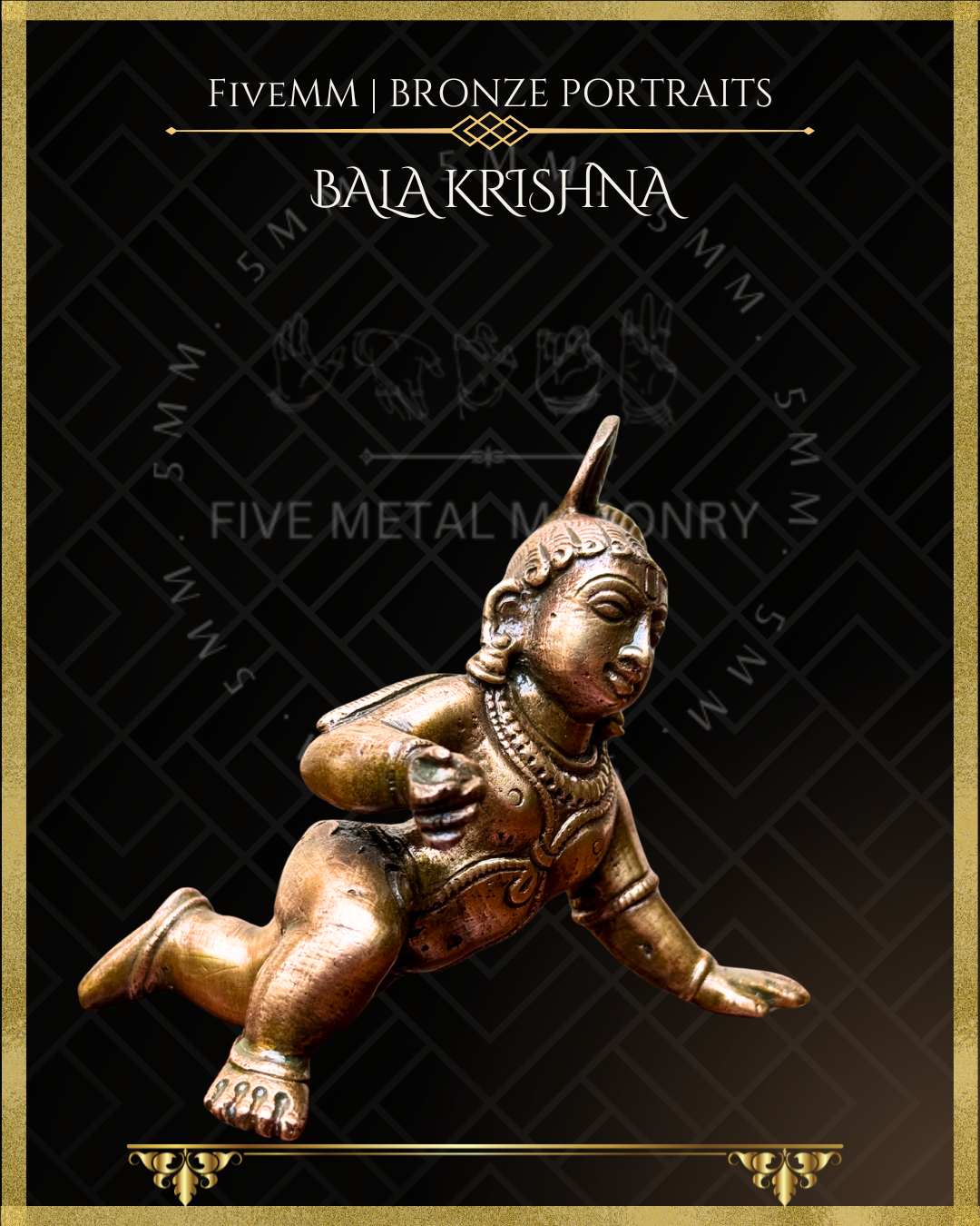 Bala Krishna Panchaloha Bronze Icon - 4"