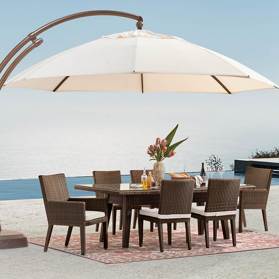 Noelia Outdoor Patio Dining Set 6 Chairs and 1 Table (Dark Brown)