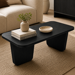 Premium Black Oak Finish Coffee Table