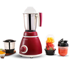 Galaxy Mixer Grinder 750W 100% Copper Motor, 4 Stainless Steel Jars, Black & Grey, 5 Years Warranty