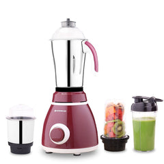 Galaxy Mixer Grinder 750W 100% Copper Motor, 4 Stainless Steel Jars, Black & Grey, 5 Years Warranty