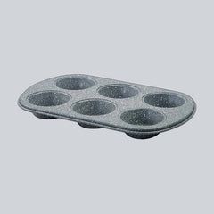 Wonderchef Ambrosia 6 Cup Metal Round Muffin Pan, Cupcake Tray, Baking Mould Tray, Non-Stick Bakeware Reusable Tray Pan