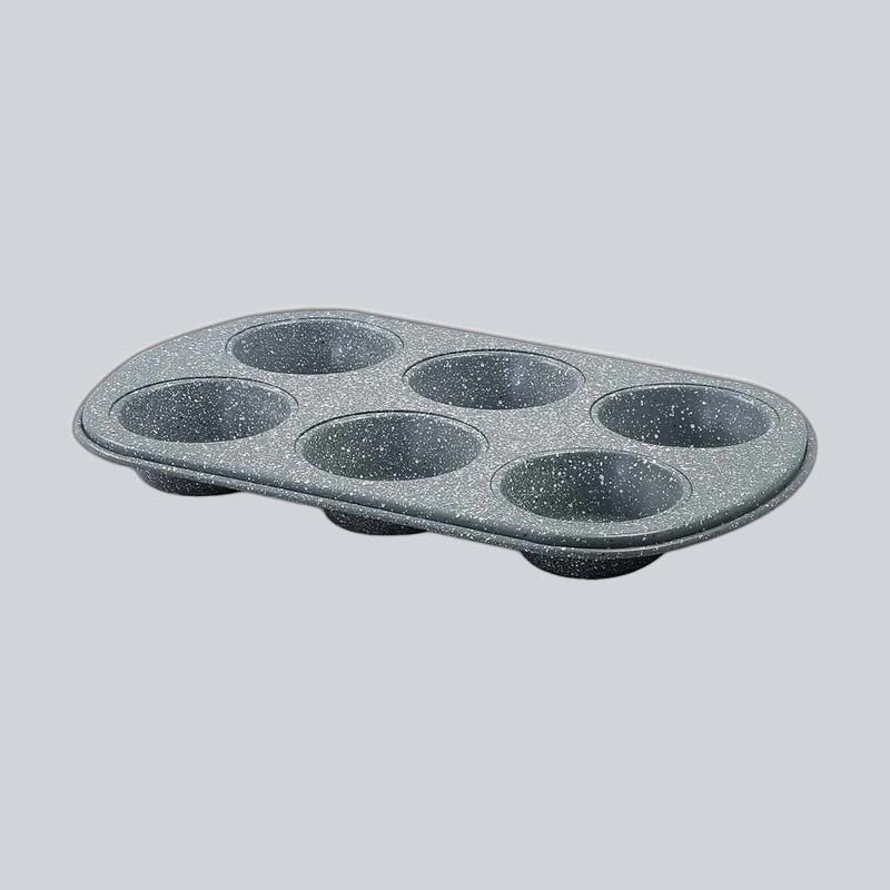 Wonderchef Ambrosia 6 Cup Metal Round Muffin Pan, Cupcake Tray, Baking Mould Tray, Non-Stick Bakeware Reusable Tray Pan