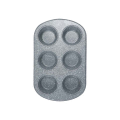 Wonderchef Ambrosia 6 Cup Metal Round Muffin Pan, Cupcake Tray, Baking Mould Tray, Non-Stick Bakeware Reusable Tray Pan