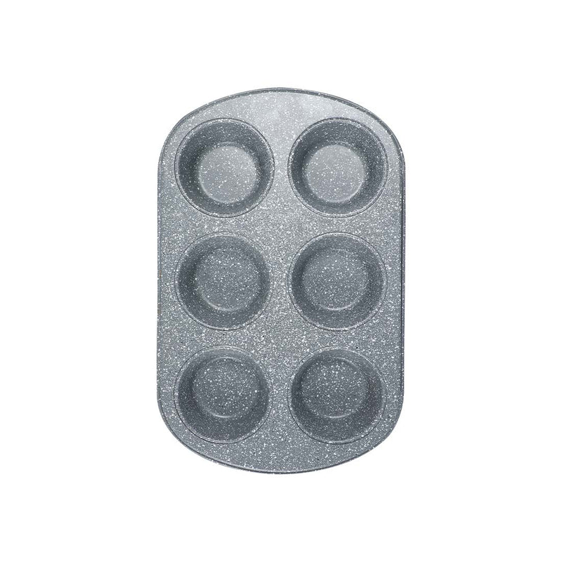 Wonderchef Ambrosia 6 Cup Metal Round Muffin Pan, Cupcake Tray, Baking Mould Tray, Non-Stick Bakeware Reusable Tray Pan