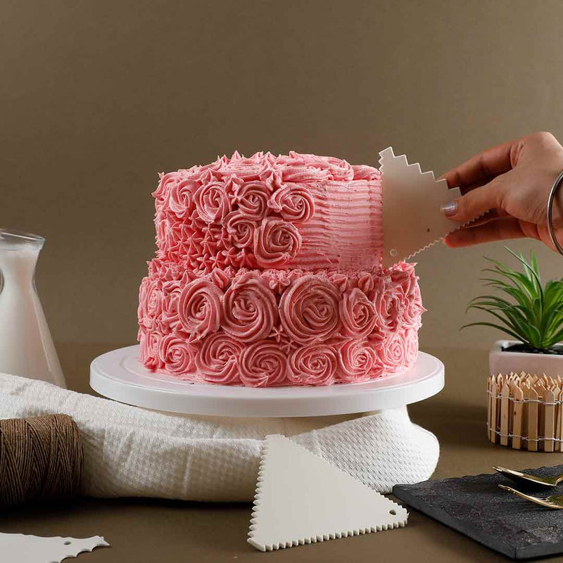Wonderchef Ambrosia Cake Scrapers (3-in-1) - White