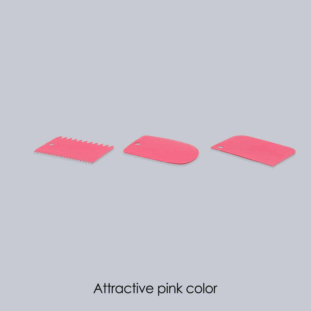 Wonderchef Ambrosia Cake Scrapers (3-in-1)- Pink